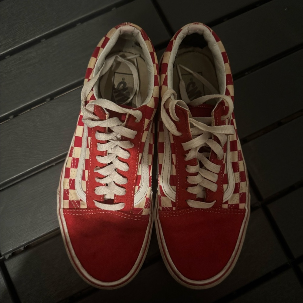 Red and White Checkered Sneakers